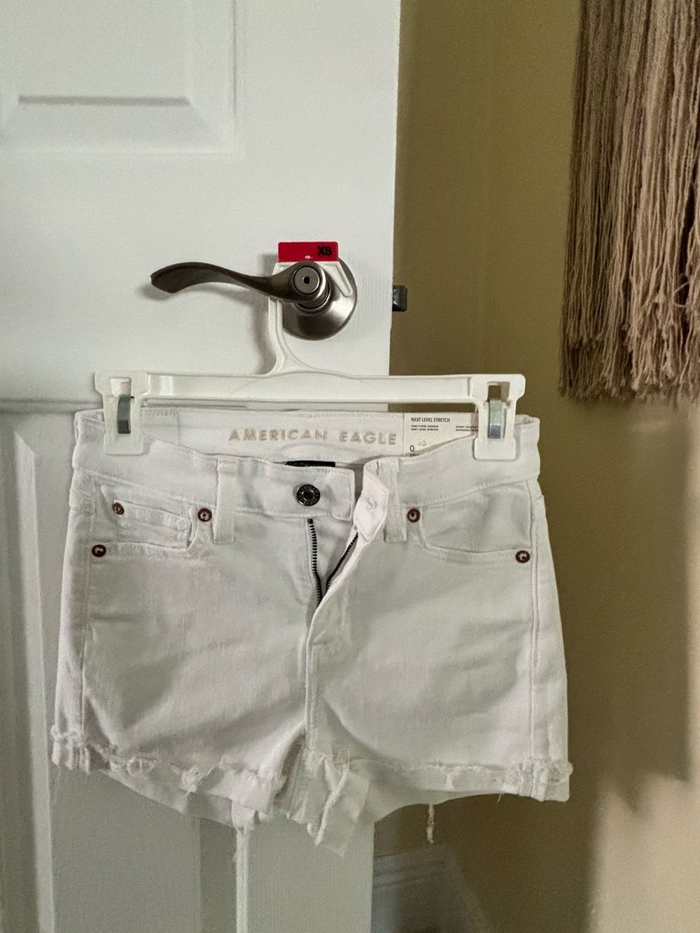 American Eagle Outfitters White Distressed Denim Shorts